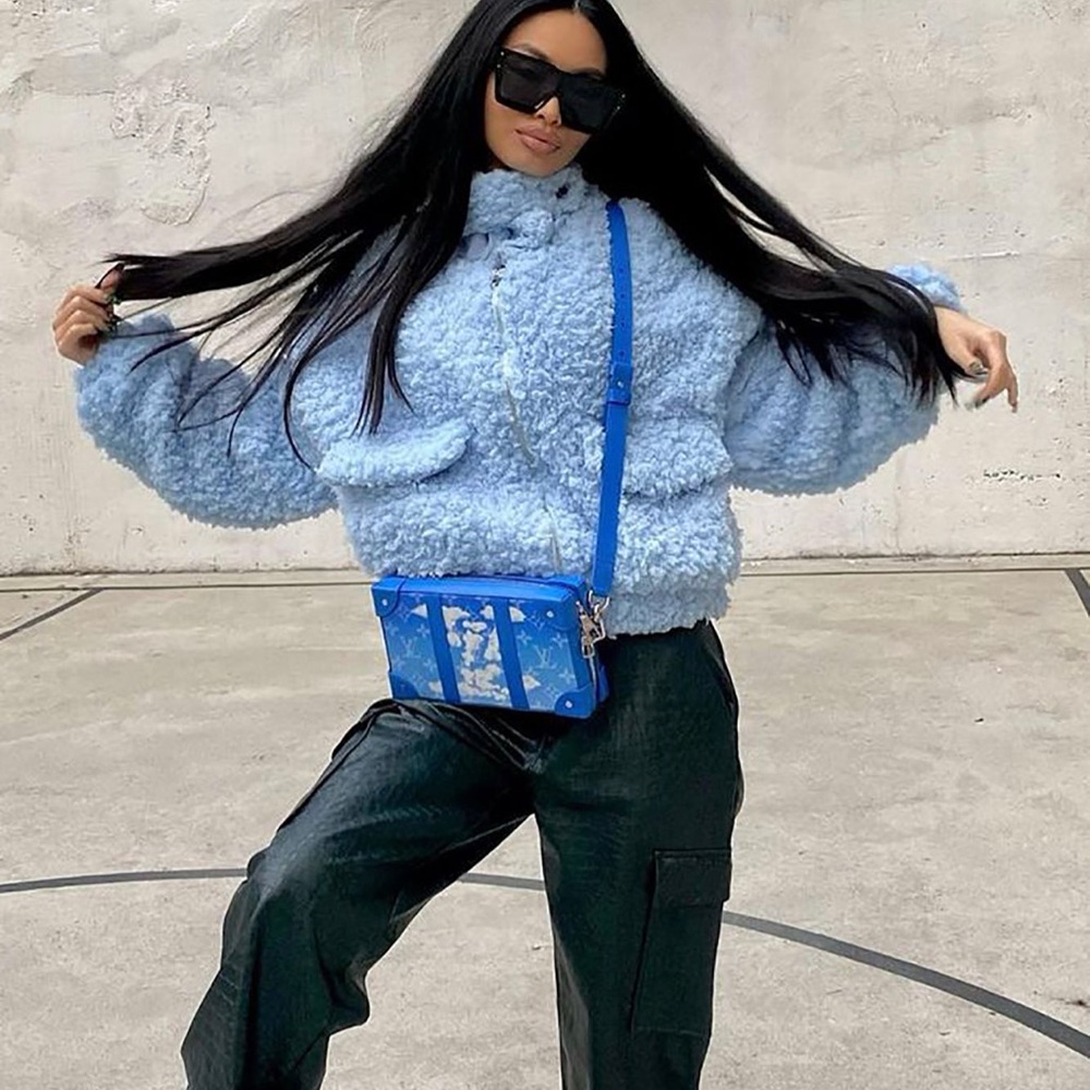 Comfy puffy light blue jacket